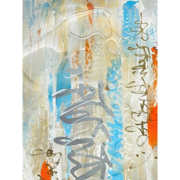 Original Art “Gilded Thoughts” Artwork Mixed Media Painting 9.5”x13.5” - Picture 8 of 10